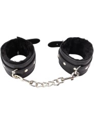 ESPOSAS DE CUERO Y FELPA NEGRO