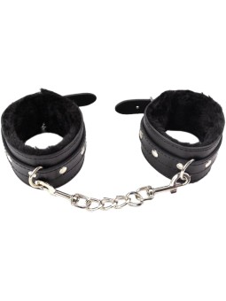 ESPOSAS DE CUERO Y FELPA NEGRO