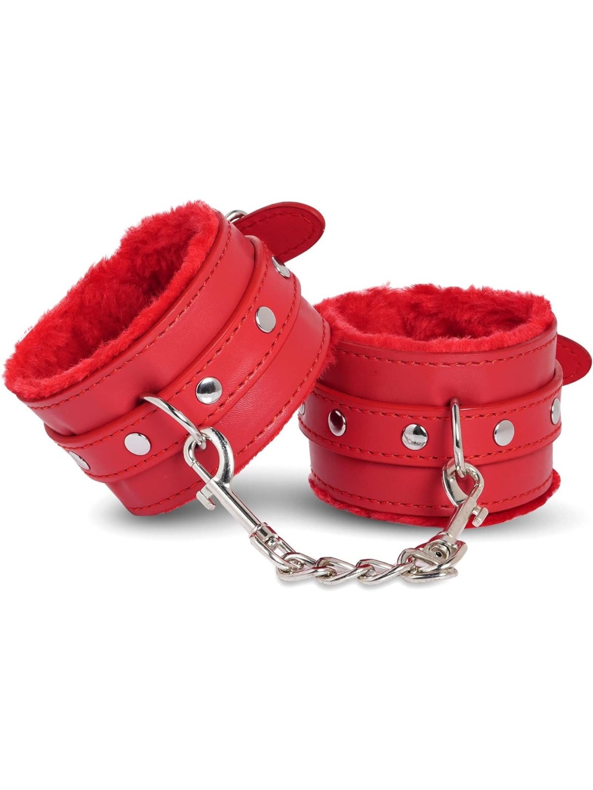 ESPOSAS DE CUERO Y FELPA ROJO