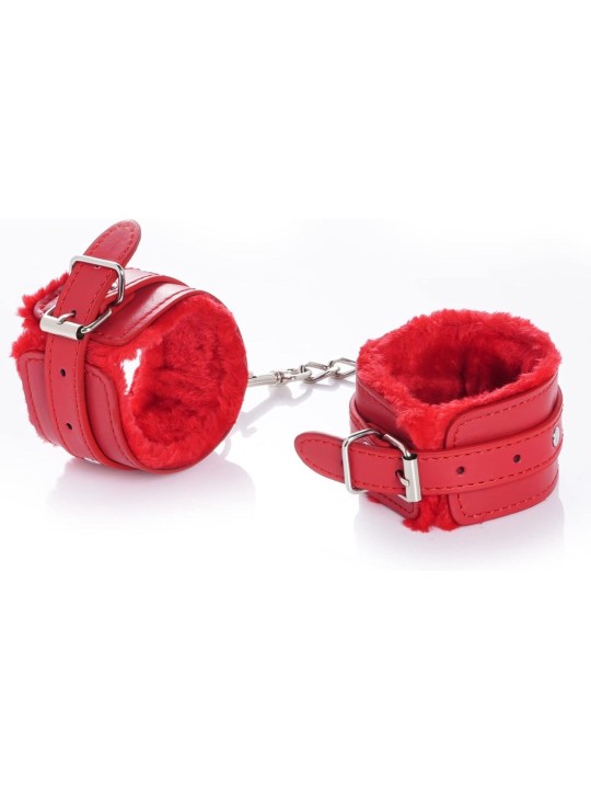 ESPOSAS DE CUERO Y FELPA ROJO