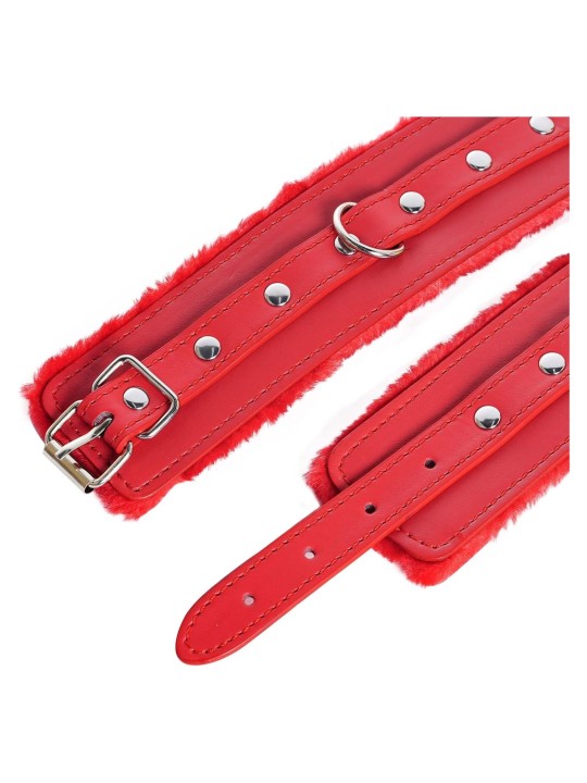 ESPOSAS DE CUERO Y FELPA ROJO