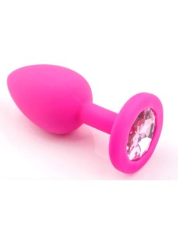PLUG ROSADO CON DIAMANTE